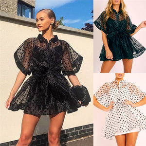 Sexy  See-through Party Clubwear Beach Shirt Dress