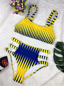 High Waist Two Piece Cut Out  Swimsuit