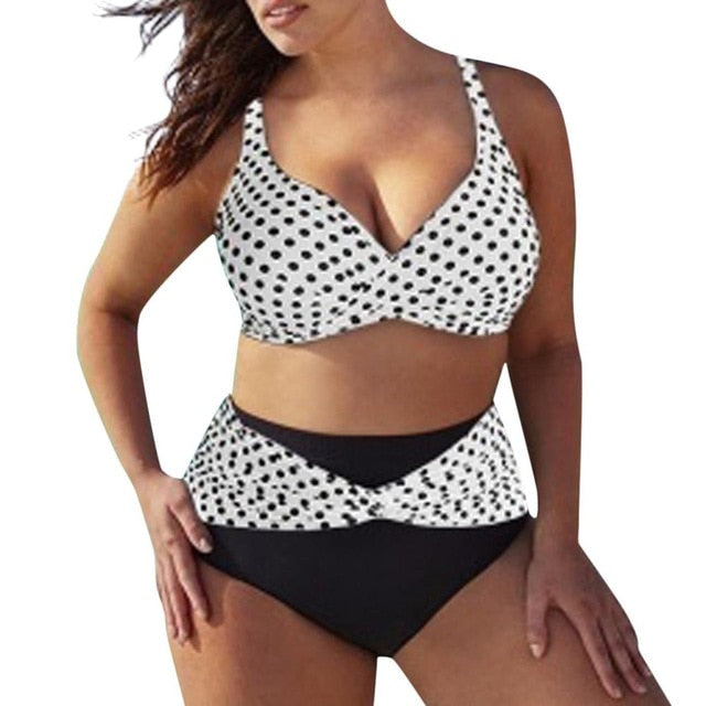 2 Piece High Waist Polka dot Swimsuit