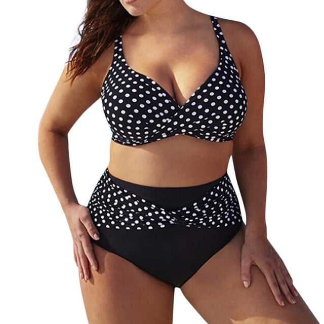 2 Piece High Waist Polka dot Swimsuit