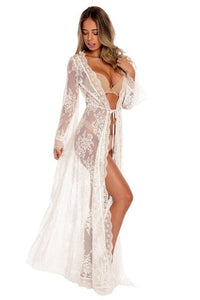 Boho Swimsuit Cover Up Sexy Lace Hollow Out Beach Dress