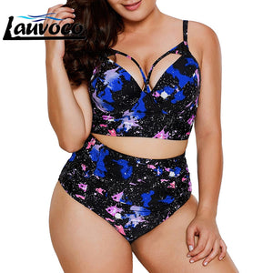 Cut Out  High Waist Plus Size Women Bikini Set