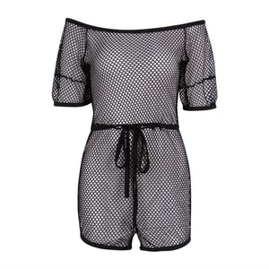 Hollow Out Mesh See Through  Beach Wear