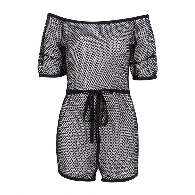 Hollow Out Mesh See Through  Beach Wear