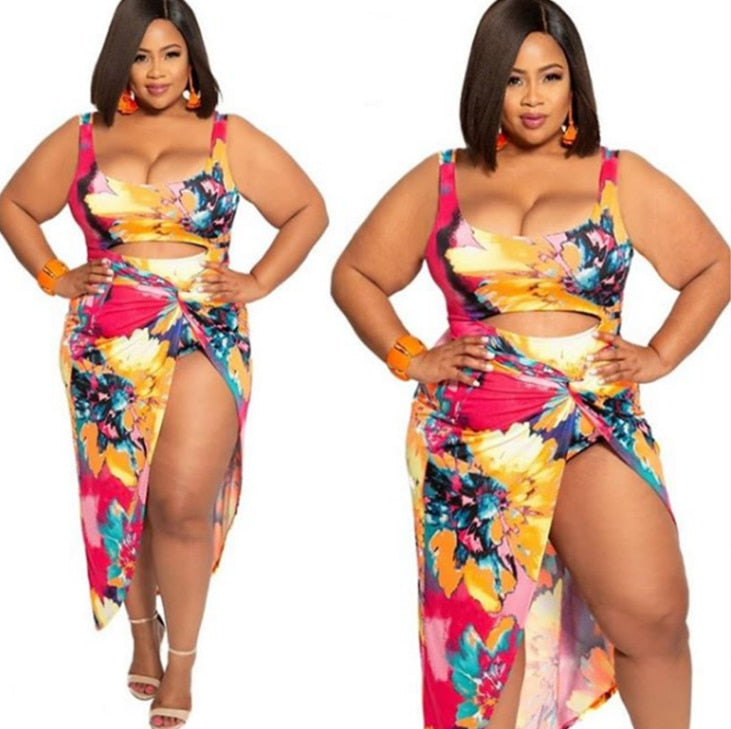 Cut Out Femme Swimsuit with Tunic Kaftan One Piece Monokini