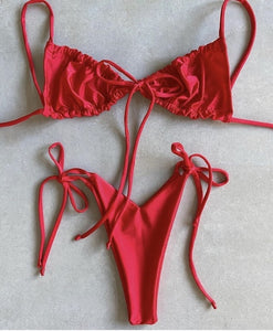 Solid Low Waist Bikini Set