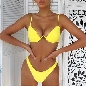 Sexy Push Up Unpadded Brazilian Bikini Set