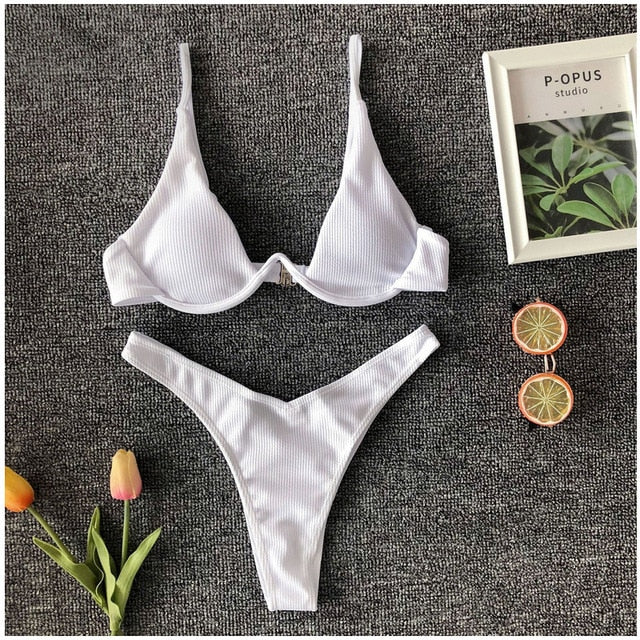 Sexy Push Up Unpadded Brazilian Bikini Set