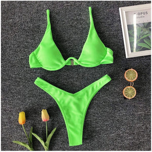 Sexy Push Up Unpadded Brazilian Bikini Set