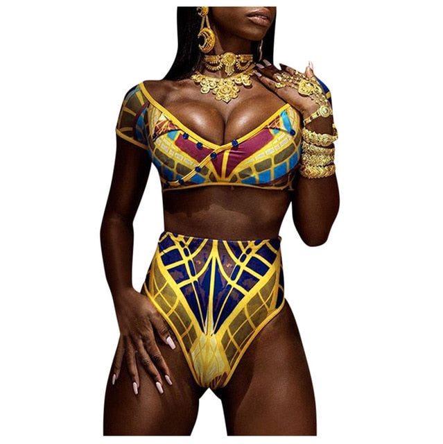 African print bikini