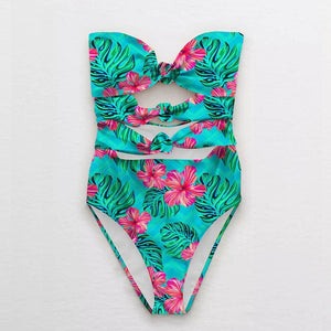 Women Wrap High Waist Print Swimsuit