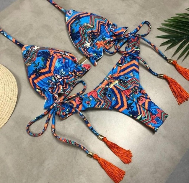 New Swimwear  Bikinis Set Push up Bathing Suit