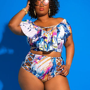 Plus Size 2 Piece Set Swimwear