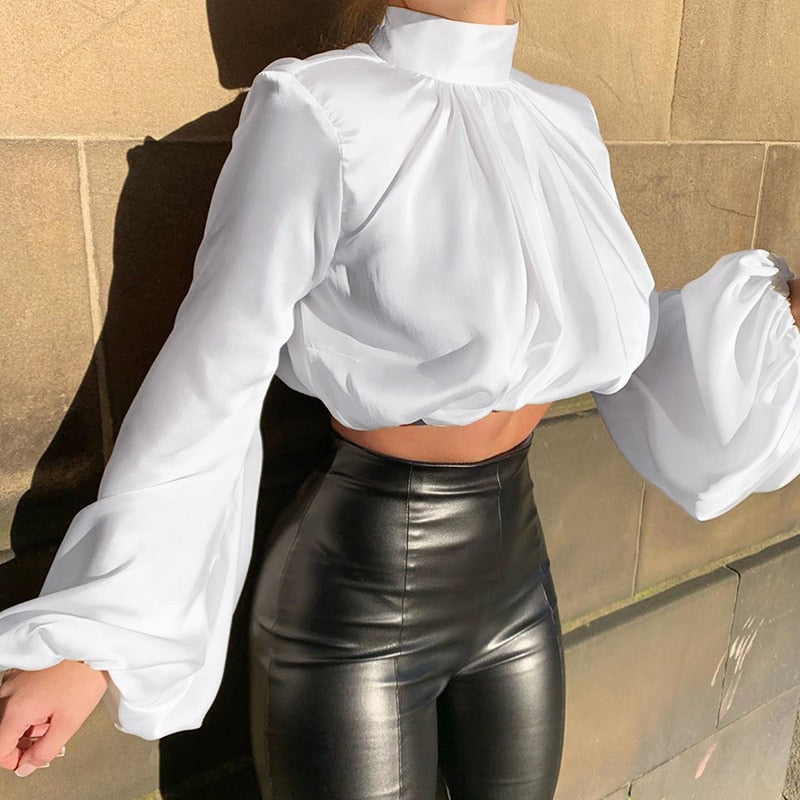 Long Puff Sleeve Blouse Shirts