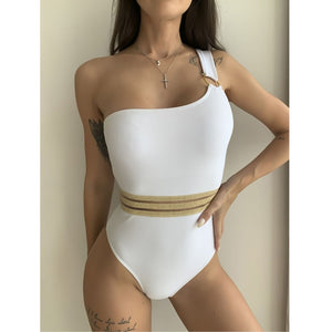 One Piece  One Shoulder Thong  Bathing Suit