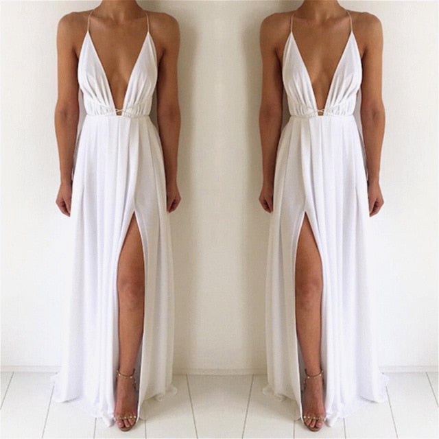 Sexy  Long Maxi Dress W/ Open Leg