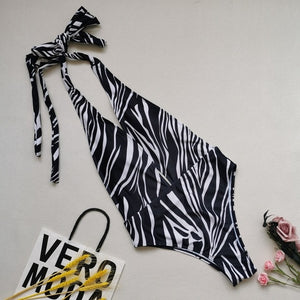 One Piece Sexy Print  Bathing Suit