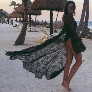 Lace Kimono Maxi Swimsuit cover up