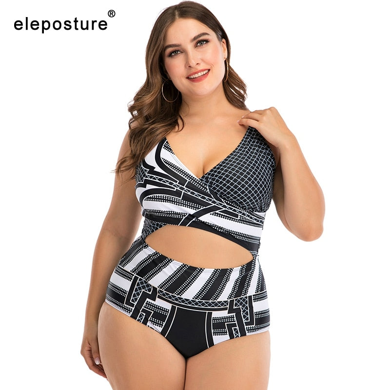 2021 Sexy Plus Size  One Piece , Hollow Out Bathing Suits