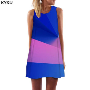 KYKU Colorful  Women Geometry Sundress Dress