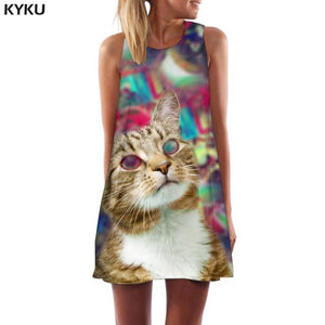 KYKU Colorful  Women Geometry Sundress Dress