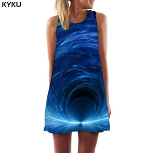 KYKU Colorful  Women Geometry Sundress Dress