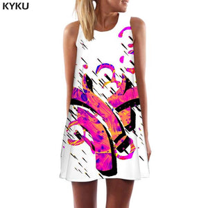 KYKU Colorful  Women Geometry Sundress Dress