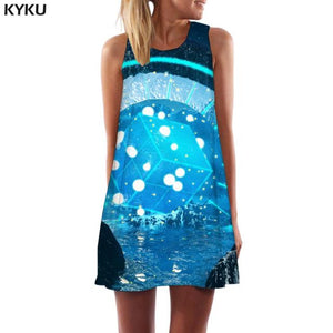 KYKU Colorful  Women Geometry Sundress Dress