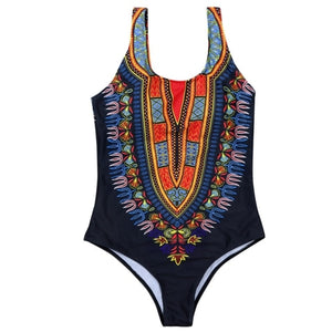 Curve Appeal Dashiki African Printing one piece swimsuit