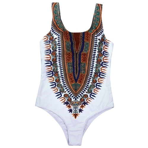 Curve Appeal Dashiki African Printing one piece swimsuit