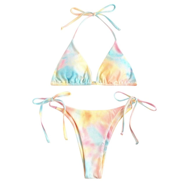 2 Piece Tie-Died Bikini set Multiple Colors