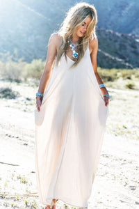 Vintage Chiffon Ethnic Hippie Boho Asymmetric Maxi Dress